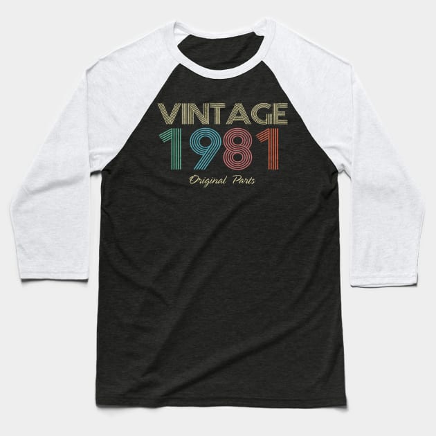 1981 - Vintage Original Parts Baseball T-Shirt by ReneeCummings